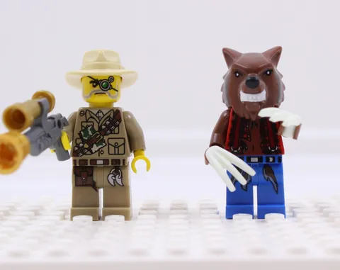 LEGO Monster Fighters Werewolf mof003 & Major Quinton Steele mof004 Minifigures