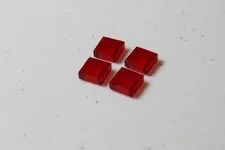 (4) LEGO 1x1 Square Tile Part 3070 / 30039 - Transparent Red