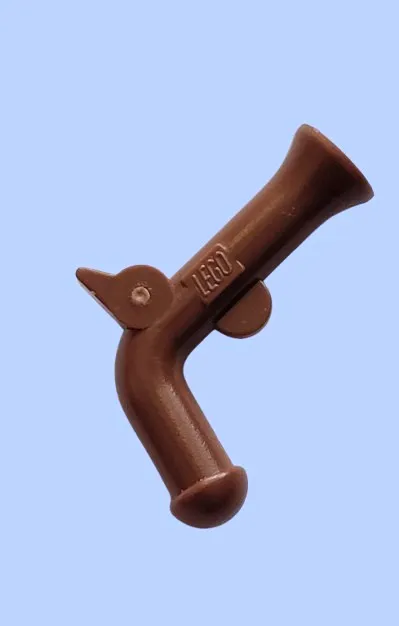 LEGO 2562	 Minifigure weapon Gun Flintlock Pistol  ⁝ QTY 1 ⁝ reddish brown