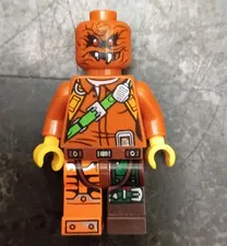 LEGO Orange Plastic Minifigure w/ Fanged Face & Printed Torso & Legs