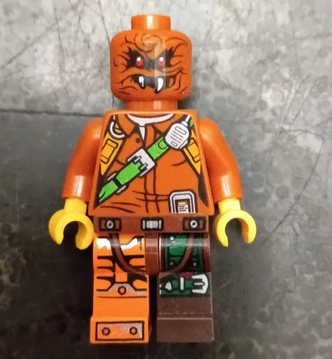 LEGO Orange Plastic Minifigure w/ Fanged Face & Printed Torso & Legs