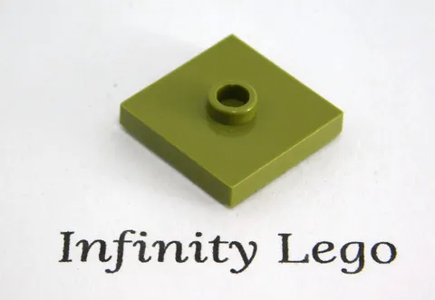 10 LEGO Olive Green Plate / Tile 2 x 2 with Centre Stud 23893 87580 (10 Pieces)