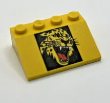 LEGO 3297px5 Yellow 3x4 Cheetah Printed Slope Safari Zoo Wild Cat
