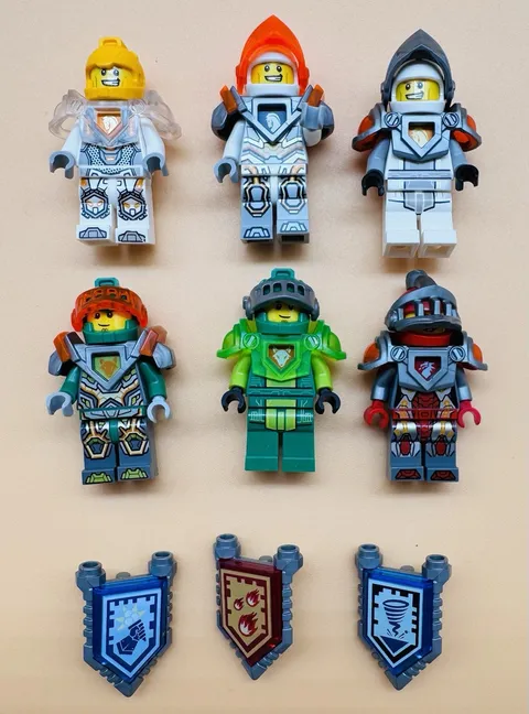 (6) LEGO Next Knights Minifigure Parts And Pieces Lot Shields And Armor