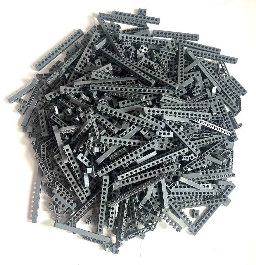 LEGO BULK LOT of 1000 PIECES BLUISH DARK GRAY Technic Lift Arm Beam Bricks
