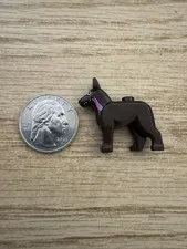 Lego Dark Brown Dog Alsatian German Shepherd w/White Eyes Teeth Pink Tongue Out