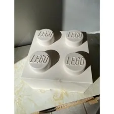 2018 White Lego Storage Brick 10 x 10 Storage Cube 4 Stud Case Container