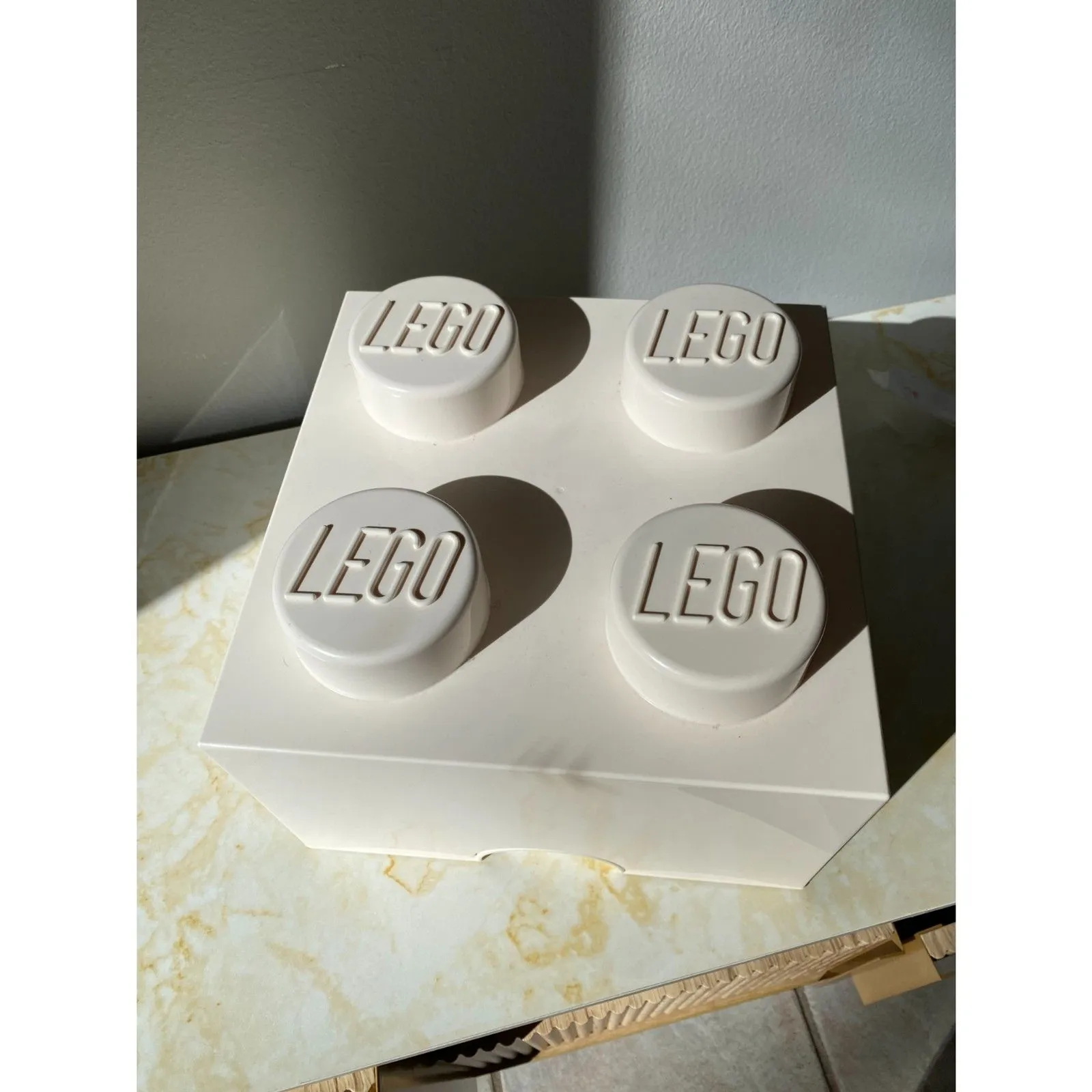 2018 White Lego Storage Brick 10 x 10 Storage Cube 4 Stud Case Container