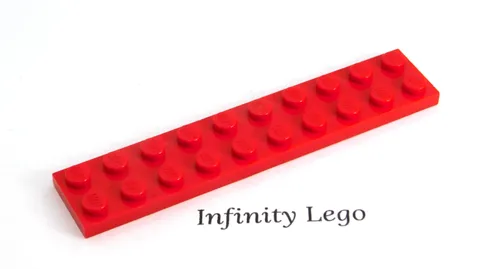 8 LEGO Red Plate 2 x 10 (3832) - (8 Pieces)