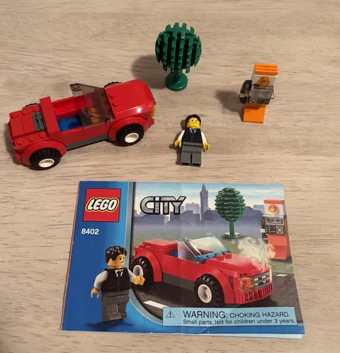 Lego Set 8402 Sports Car 100% Complete with instructions; no box