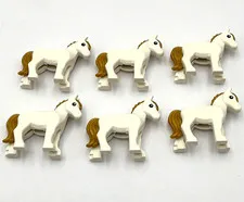Lego 6 New White Wild Horses Farm Animals Unicorn Fig Pieces