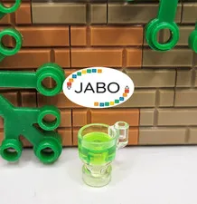 (S12 / 1 / 7) LEGO 68495pb02 Utensil Brick / Cup Trans-Bright Green