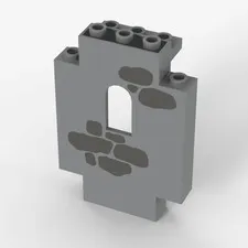 LEGO ® panel, decorated: 4444p02 - old light grey - used