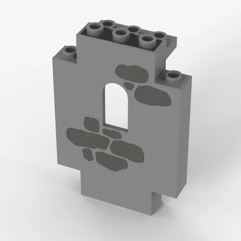 LEGO ® panel, decorated: 4444p02 - old light grey - used