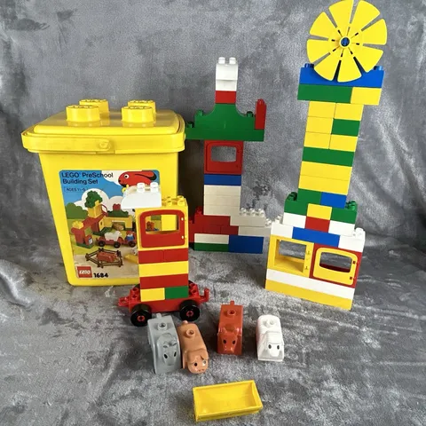 Vintage Lego Duplo Incomplete Bucket Set 1684 Farm Animals Windmill Bucket