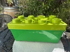 2012 LEGO Lime and Dark Green 8-Stud Plastic Storage Container Toy Bin