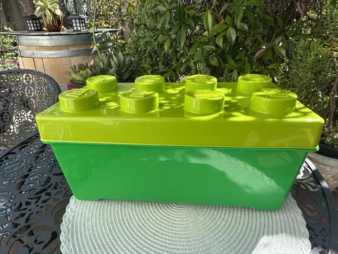 2012 LEGO Lime and Dark Green 8-Stud Plastic Storage Container Toy Bin