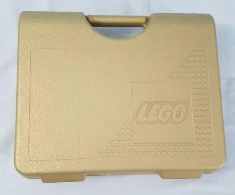 Vintage 1997 LEGO Metallic Gold Carrying Case Storage Box Container toys