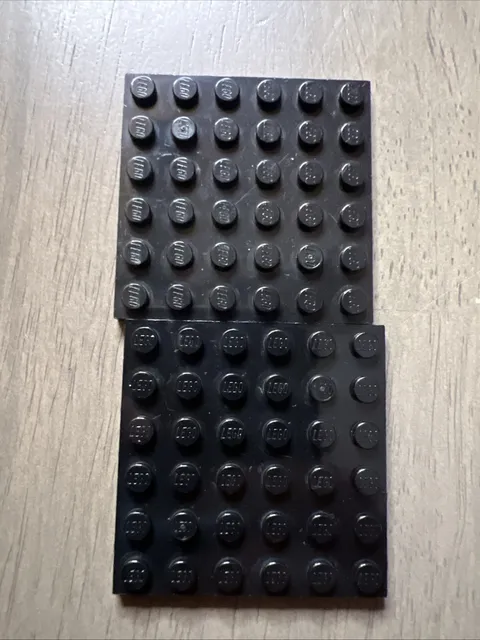 LEGO 3958 Black Baseplate 6x6 - 2 Pieces