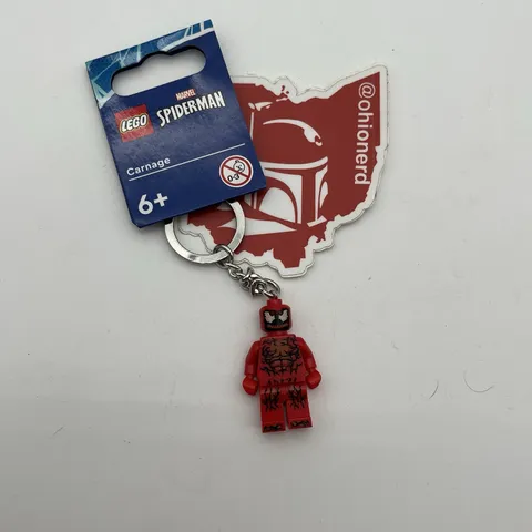 LEGO 854154 Carnage Minifigure Keychain Keyring NEW Spider-Man Red Venom 2022