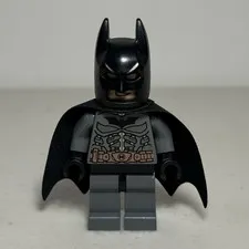 LEGO Batman Minifigure Black Cowl w/ Cape Gray Suit