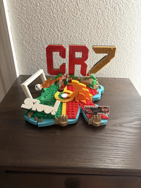 LEGO CR7 Brick-Built Display Model Custom Printed Multicolor Sports