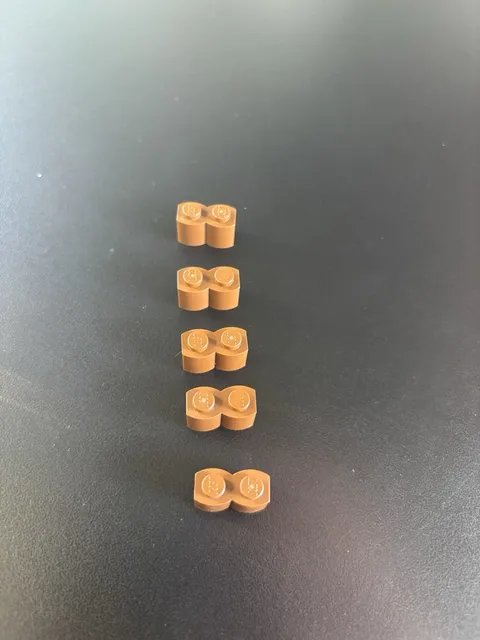 (5 Pcs) LEGO Parts - Brown Brick, 1 x 2 with Log Profile - No 30136