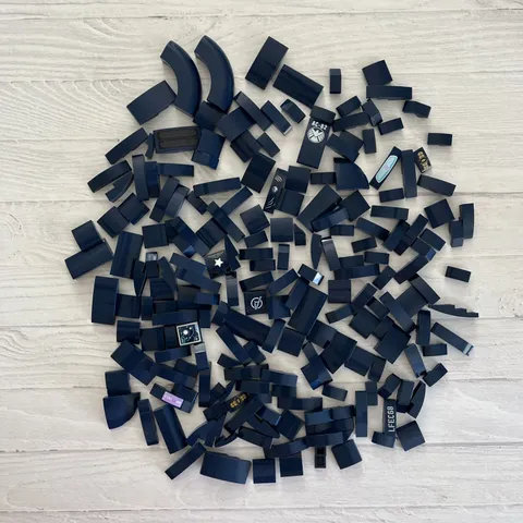 LEGO DARK BLUE LOT 194 PCS CURVED SLOPE BRICK VARIETY EARTH BLUE BUILDING PIECES