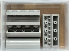 LEGO Parts - Light Bluish Gray Slope, Curved 2 x 4 - No 5842 - QTY 5