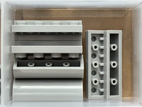 LEGO Parts - Light Bluish Gray Slope, Curved 2 x 4 - No 5842 - QTY 5