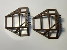 2 Lego Parts 30298 Windscreen Roll Cage 10 x 14 x 2.66, Miners Legos Brown