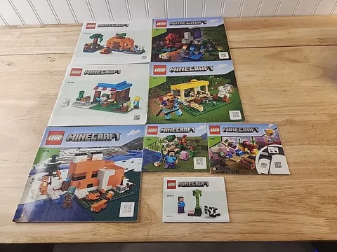 Lego Minecraft Instruction Books ONLY. Lot Of 8 instructions