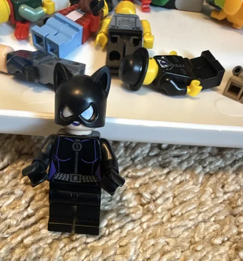 LEGO Catwoman Minifigure Black Suit Purple Details Cat-Ear Cowl, Plastic, Age 5+