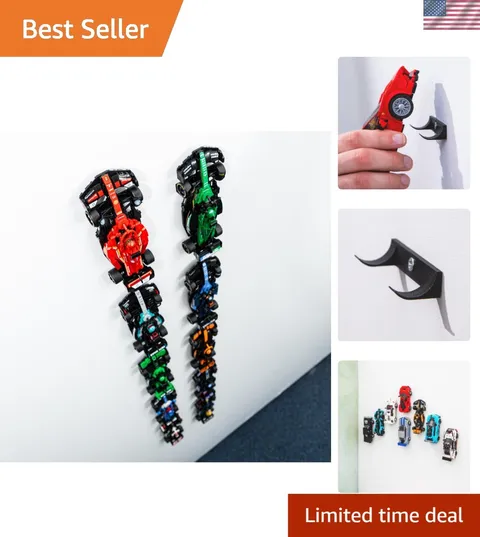 Sophisticated Wall Hooks for 8-Wide Speed Champions - Perfect Display Solution!
