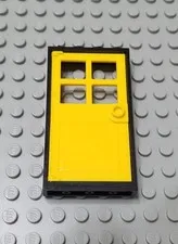 LEGO Black 1x4x6 Frame with Yellow Door Piece