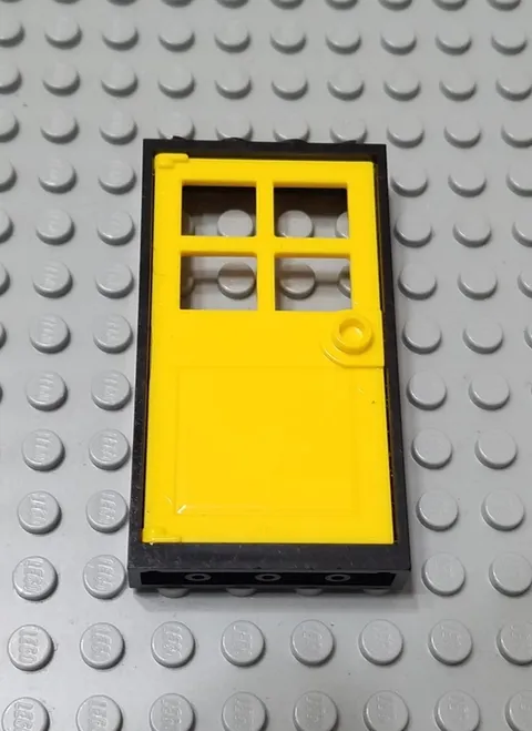 LEGO Black 1x4x6 Frame with Yellow Door Piece