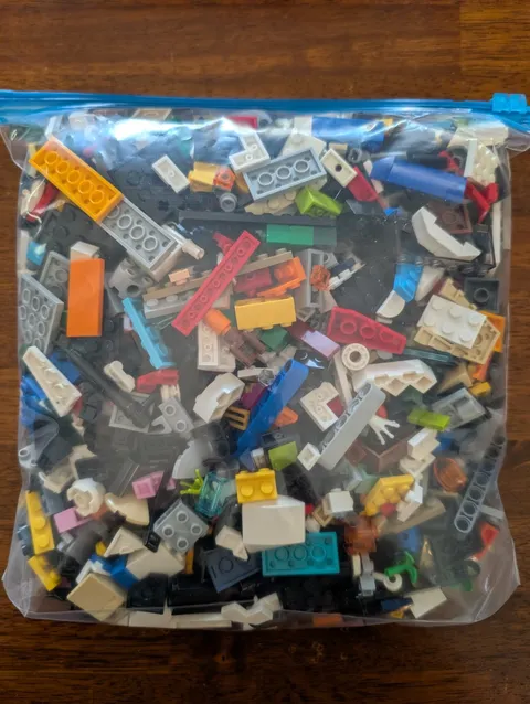 2 Pound 2lb LEGO Bulk Mixed Assorted Lot, Bricks Blocks Parts Pieces AS PICTURED