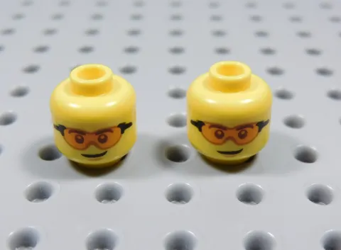 LEGO Lot of 2 Male Boy Yellow Head w/ Safety Glasses Minifig BT