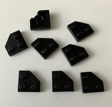 LEGO 8x New Pieces Plate 2x2 w/ Cut Corner, 45 Deg. BLACK #26601