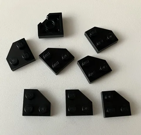 LEGO 8x New Pieces Plate 2x2 w/ Cut Corner, 45 Deg. BLACK #26601