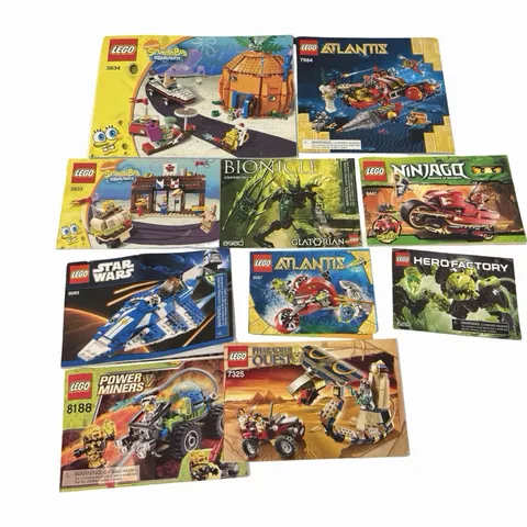 Lot 10+ Lego Instructions Manuals -Atlantis, SpongeBob , Ninjago,