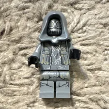 LEGO Gray Hooded Minifigure w/ Gas Mask Skeleton Face, Printed Torso & Legs