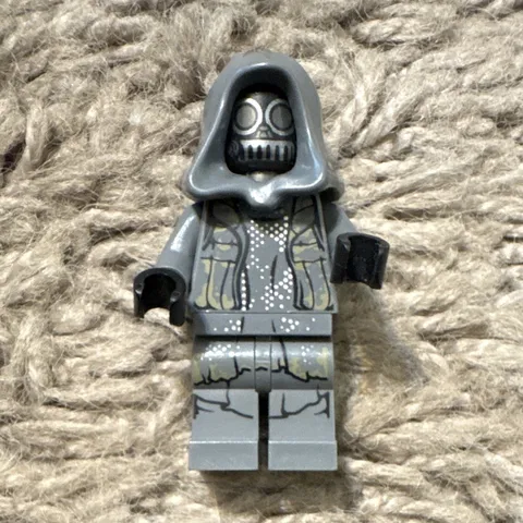 LEGO Gray Hooded Minifigure w/ Gas Mask Skeleton Face, Printed Torso & Legs