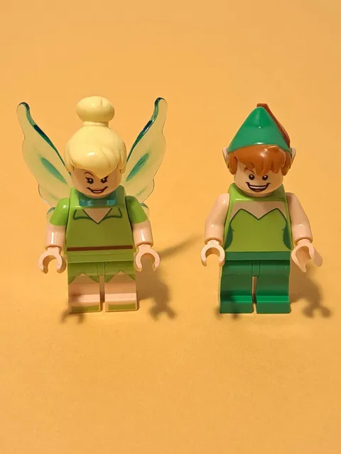 Lego Disney Peter Pan And Tinker Bell Minifigures From Set 43232. 