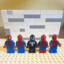 LEGO Marvel Spider-Man Minifigure Lot 5 Figures: Spider-Man x4 & Venom