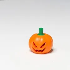 LEGO  Halloween Minifigure Head Cover Pumpkin Jack O' Lantern Green Stem