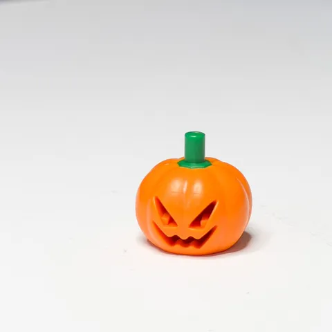 LEGO  Halloween Minifigure Head Cover Pumpkin Jack O' Lantern Green Stem