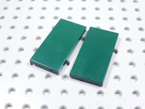LEGO Lot of 2 Dark Green 2x4 Smooth Tiles Plates BO