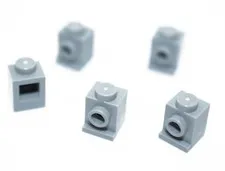 5 LEGO Light Bluish Gray 1x1 Headlight Brick grey stud on side 4070 4211476