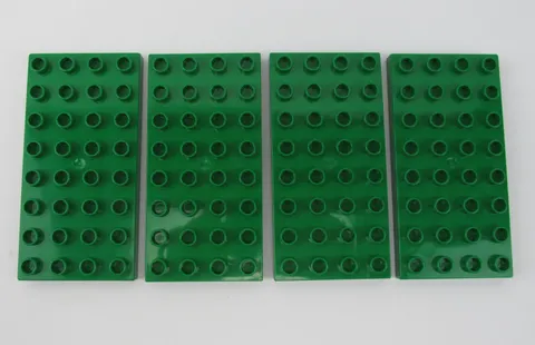 Lego Duplo Lot of 4 Dark Green Base Plates 4 x 8 Pegs Studs (2.5" x 5")
